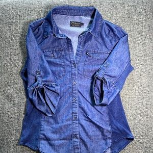 CI Soni Denim Collection 3/4 Sleeve Shirt, Size L